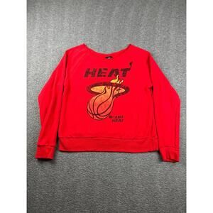 NBA Women's Sweater Size‎ Large Miami Heat Red Sweatshirt Crewneck Cozy